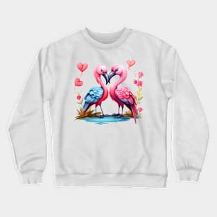 Valentine Kissing Dodo Bird Couple Crewneck Sweatshirt